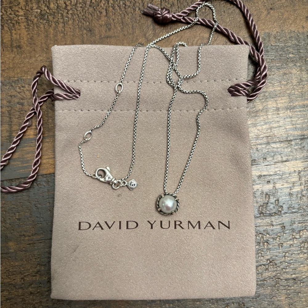 Authentic David Yurman Petite Chatelaine Silver & Pearl 10mm. Xtra length added